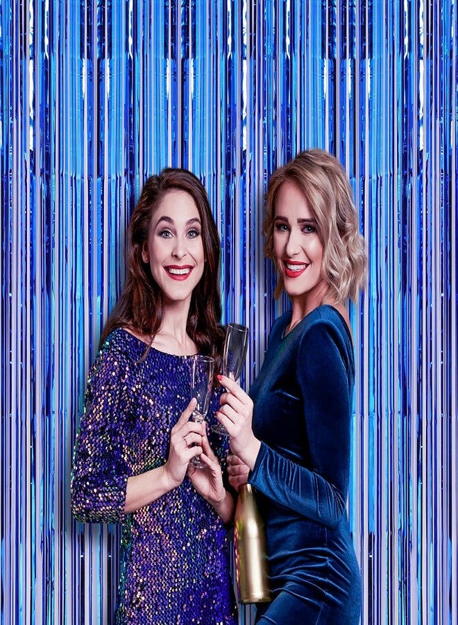 Flyloons Blue and Red Foil Curtains for Birthday Decoration items Backdrop Pack of 2 Baby shower Anniversary, Marriage, Bachelorette Party celebration theme - Image 5